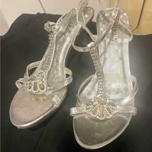 Delicacy Glamorous Silver Embellished Heels